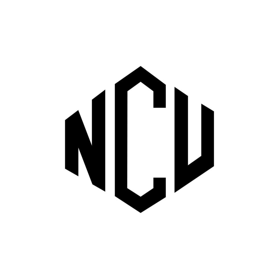 design del logo della lettera ncu con forma poligonale. design del logo a forma di poligono e cubo ncu. ncu esagonale modello logo vettoriale colori bianco e nero. monogramma ncu, logo aziendale e immobiliare.