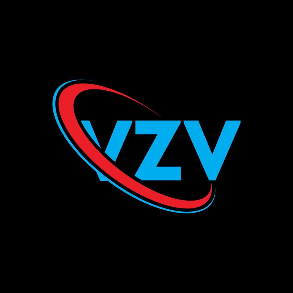 logo vzv. lettera vzv. design del logo della lettera vzv. iniziali vzv logo collegate con cerchio e logo monogramma maiuscolo. tipografia vzv per il marchio tecnologico, commerciale e immobiliare. vettore