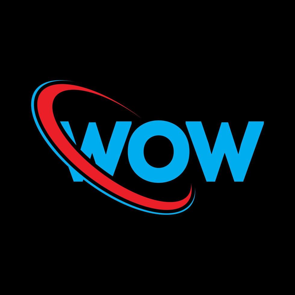 wow logo. wow lettera. design del logo della lettera wow. iniziali wow logo collegate con cerchio e logo monogramma maiuscolo. tipografia wow per il marchio tecnologico, commerciale e immobiliare. vettore