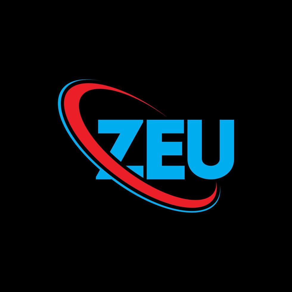 logo zeu. lettera zeu. disegno del logo della lettera zeu. iniziali zeu logo collegate con cerchio e logo monogramma maiuscolo. tipografia zeu per il marchio tecnologico, commerciale e immobiliare. vettore