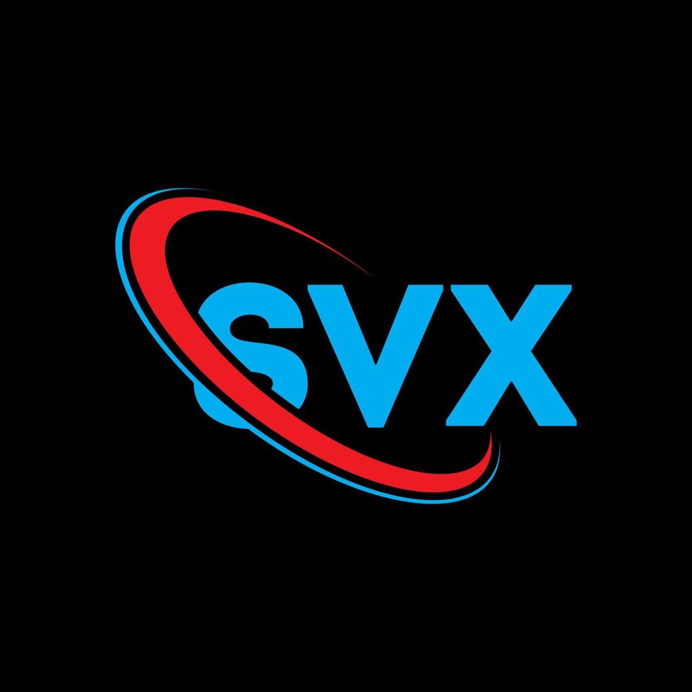 logo svx. lettera svx. design del logo della lettera svx. iniziali logo svx collegate a cerchio e logo monogramma maiuscolo. tipografia svx per il marchio tecnologico, commerciale e immobiliare. vettore