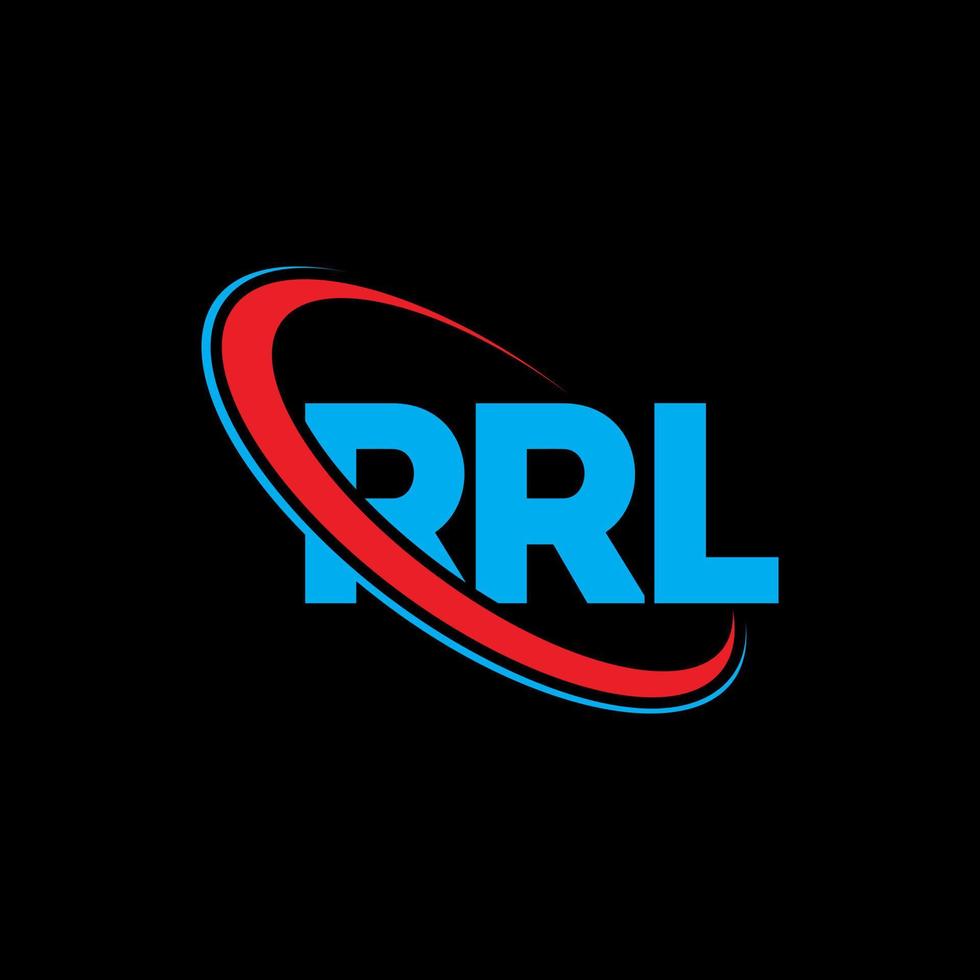 logo rl. lettera rrl. design del logo della lettera rrl. iniziali logo rrl legate a cerchio e logo monogramma maiuscolo. tipografia rrl per il marchio tecnologico, commerciale e immobiliare. vettore