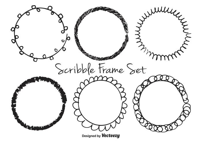 set di frame scribble vettore
