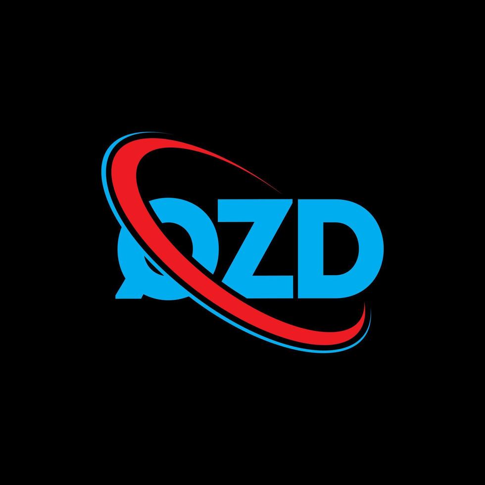 logo qzd. lettera qzd. design del logo della lettera qzd. iniziali logo qzd legate a cerchio e logo monogramma maiuscolo. tipografia qzd per il marchio tecnologico, commerciale e immobiliare. vettore