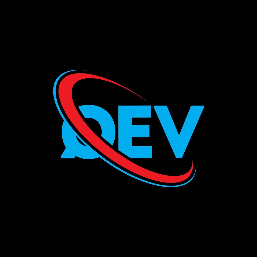 logo Qev. lettera qv. design del logo della lettera qev. iniziali qev logo collegate con cerchio e logo monogramma maiuscolo. tipografia qev per marchio tecnologico, commerciale e immobiliare. vettore