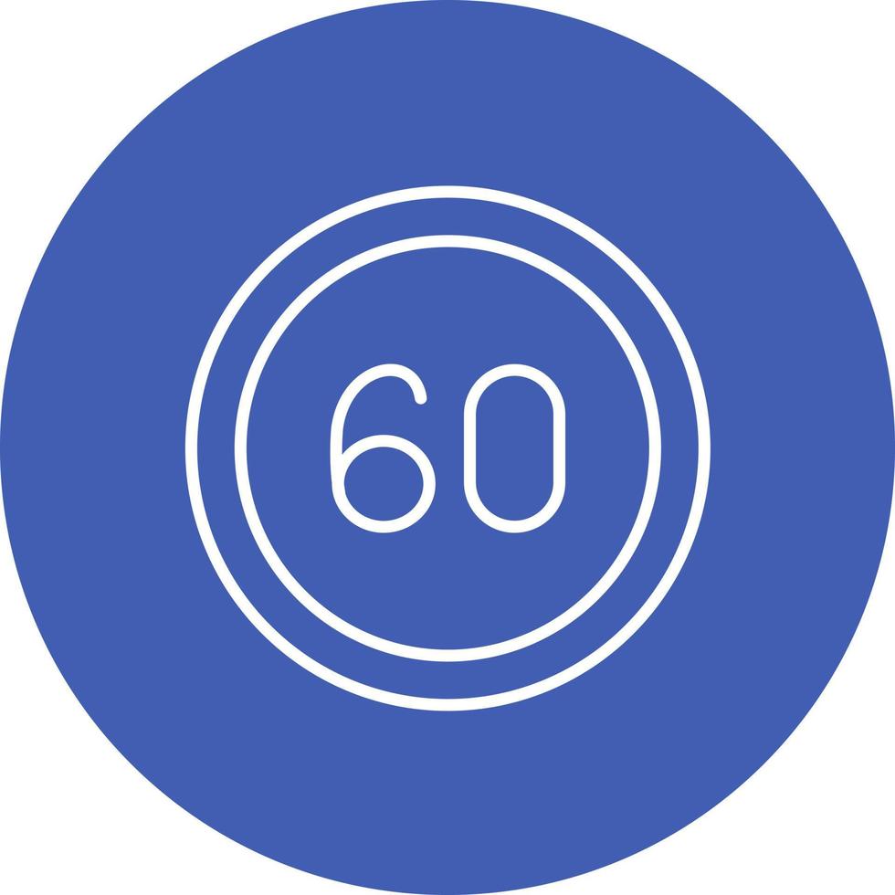 60 icona di sfondo del cerchio della linea del limite di velocità vettore