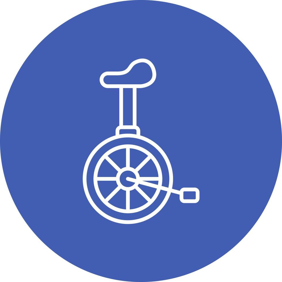 icona dello sfondo del cerchio della linea del monociclo vettore