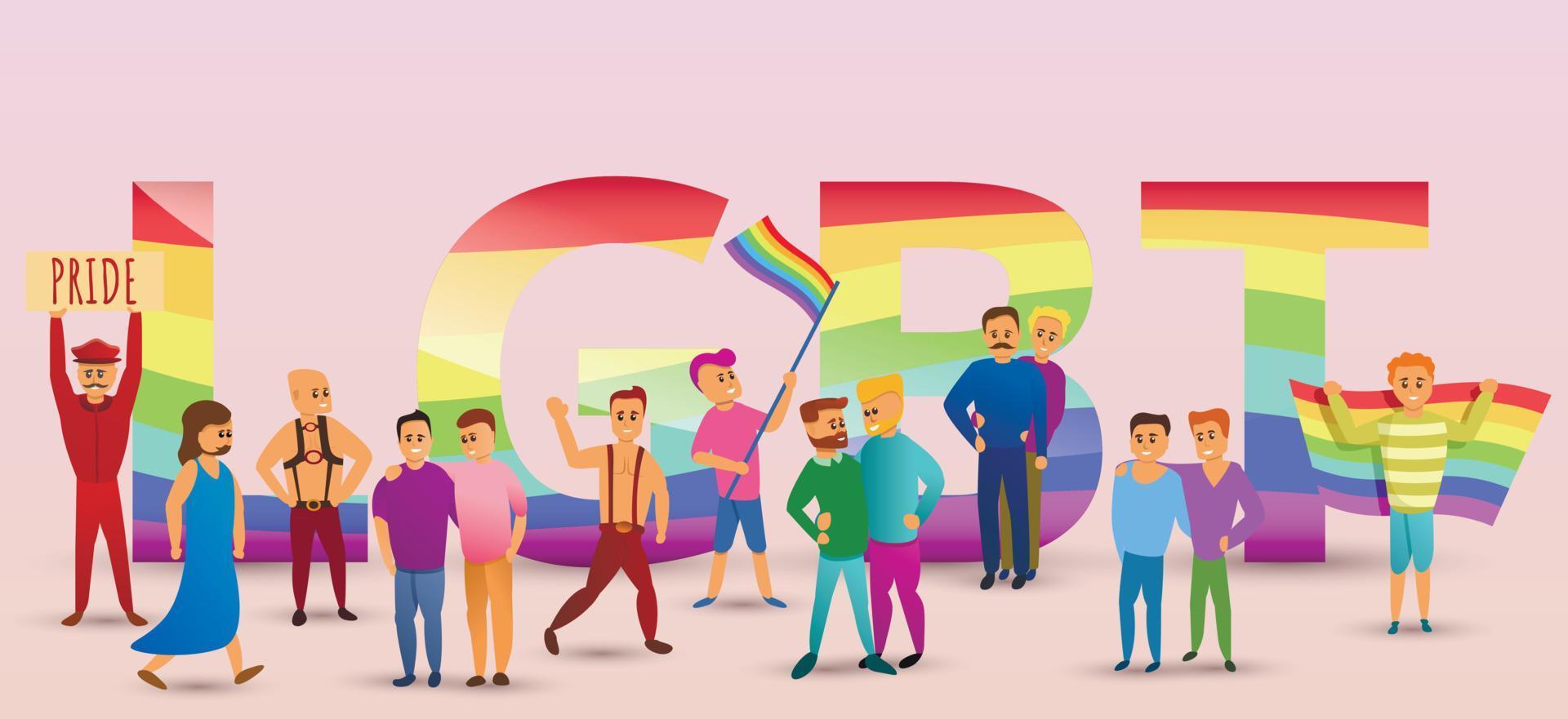 banner di concetto di persone transgender, stile cartone animato vettore