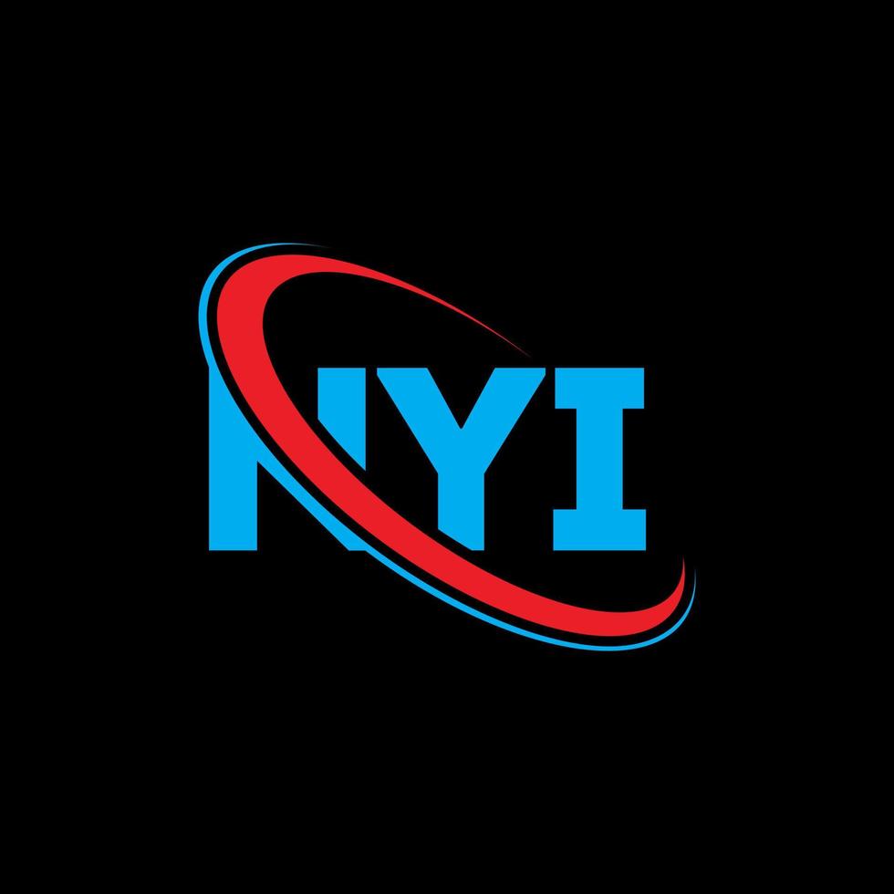 nyi logo. lettera di nyi. design del logo della lettera nyi. iniziali logo nyi collegate con cerchio e logo monogramma maiuscolo. tipografia nyi per il marchio tecnologico, commerciale e immobiliare. vettore