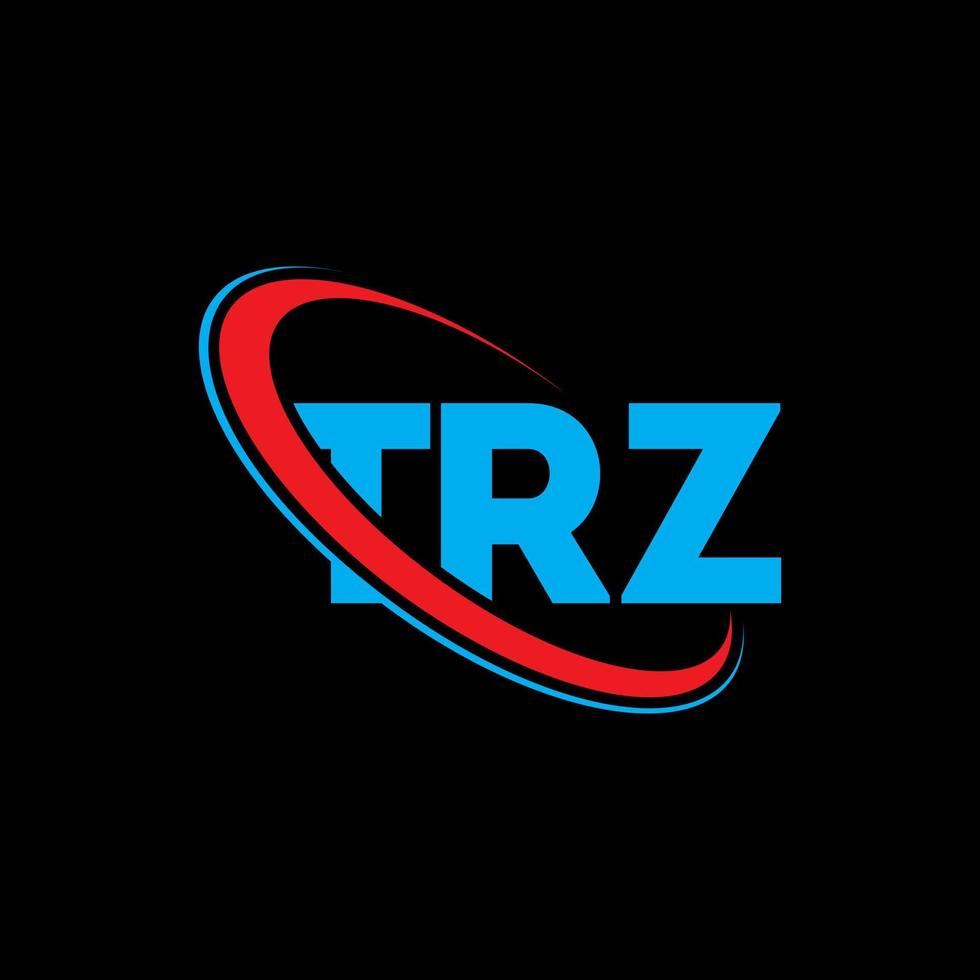 trz logo. lettera trz. design del logo della lettera trz. iniziali logo trz collegate con cerchio e logo monogramma maiuscolo. tipografia trz per il marchio tecnologico, commerciale e immobiliare. vettore