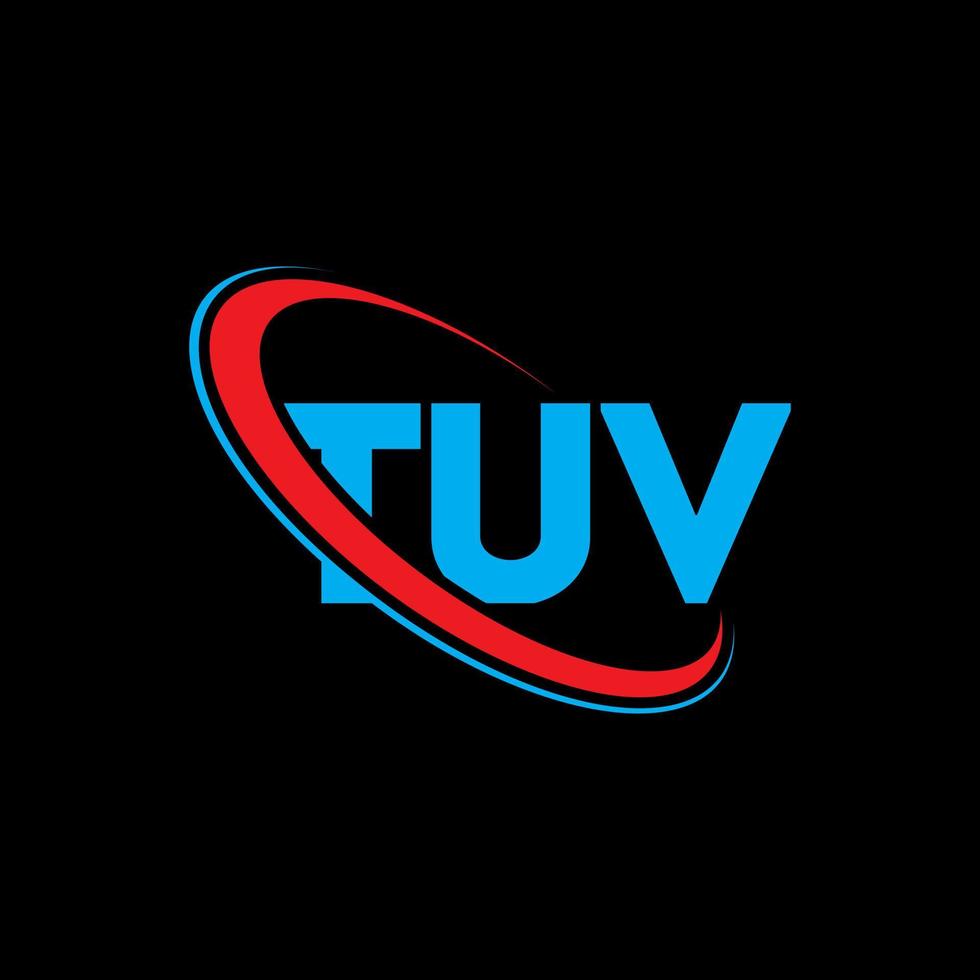 logo tuv. lettera tuv. design del logo della lettera tuv. iniziali tuv logo legate da cerchio e logo monogramma maiuscolo. tipografia tuv per il marchio tecnologico, commerciale e immobiliare. vettore