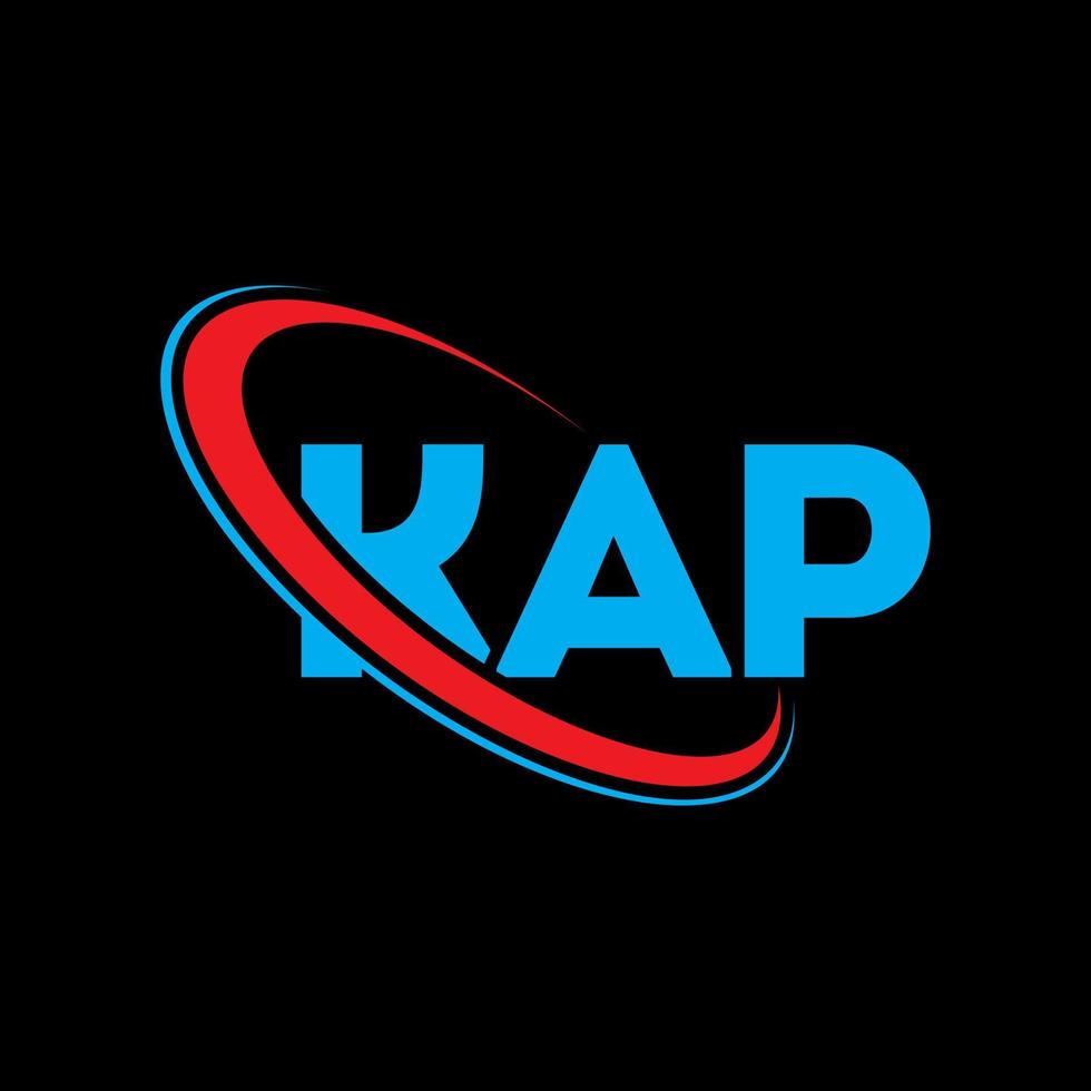 logo cap. lettera kap. design del logo della lettera kap. iniziali kap logo collegate con cerchio e logo monogramma maiuscolo. tipografia kap per il marchio tecnologico, commerciale e immobiliare. vettore
