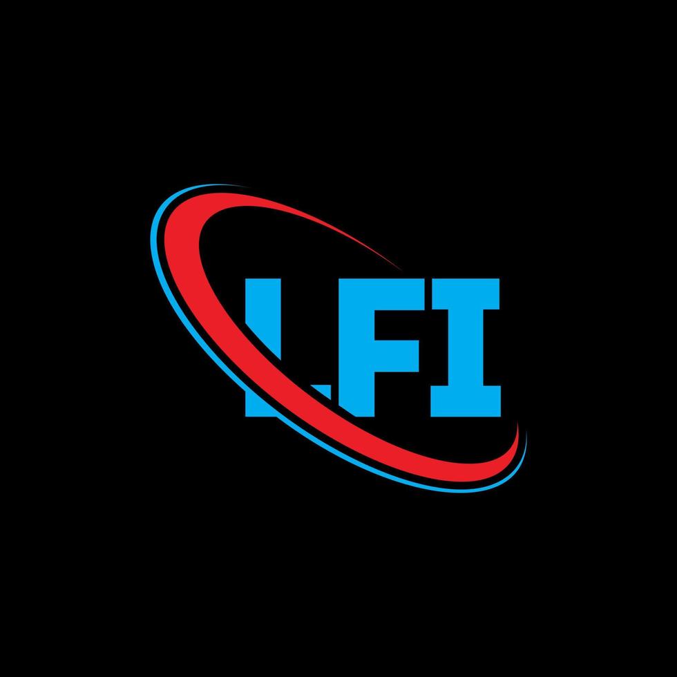 logo lfi. lettera lfi. design del logo della lettera lfi. iniziali logo lfi legate da cerchio e logo monogramma maiuscolo. Tipografia lfi per il marchio tecnologico, commerciale e immobiliare. vettore