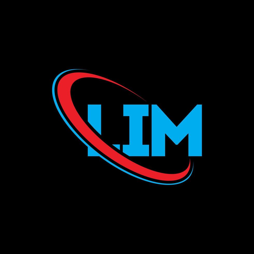 lim logo. lettera lim. design del logo della lettera lim. iniziali lim logo collegate a cerchio e logo monogramma maiuscolo. tipografia lim per marchio tecnologico, commerciale e immobiliare. vettore