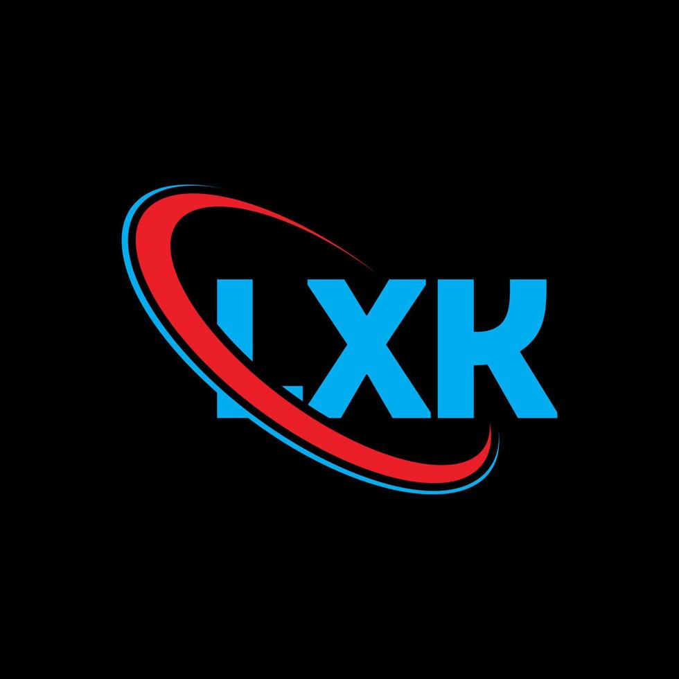 logo lxk. lettera lxk. design del logo della lettera lxk. iniziali logo lxk collegate con cerchio e logo monogramma maiuscolo. tipografia lxk per il marchio tecnologico, commerciale e immobiliare. vettore
