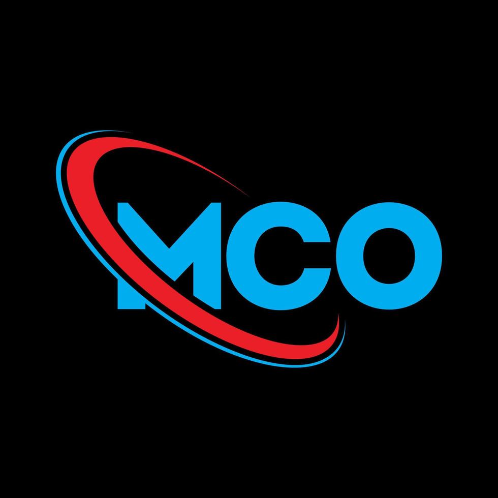 logo mco. lettera mco. design del logo della lettera mco. iniziali logo mco collegate con cerchio e logo monogramma maiuscolo. tipografia mco per il marchio tecnologico, commerciale e immobiliare. vettore