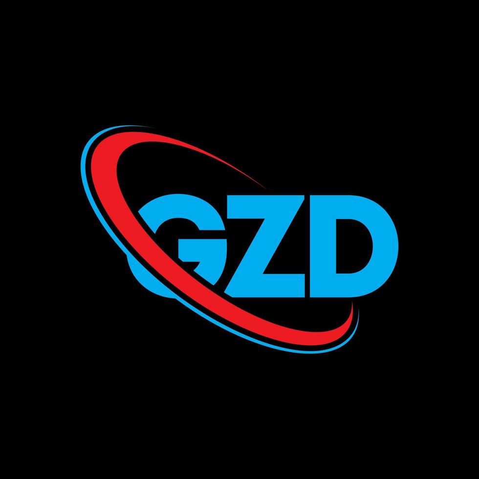 logo gzd. lettera gzd. design del logo della lettera gzd. iniziali logo gzd collegate con cerchio e logo monogramma maiuscolo. tipografia gzd per il marchio tecnologico, commerciale e immobiliare. vettore