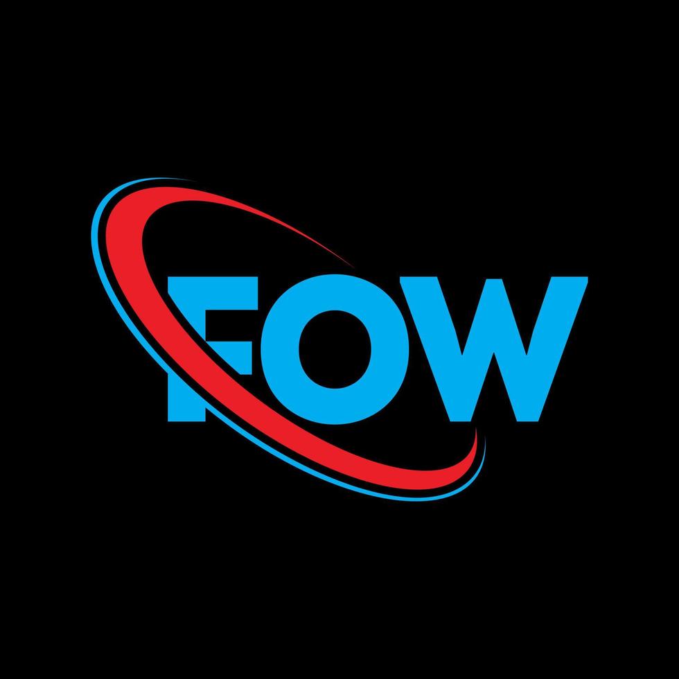 fow logo. lettera di seguito. disegno del logo della lettera di fow. iniziali fow logo collegate con cerchio e logo monogramma maiuscolo. fow tipografia per la tecnologia, il business e il marchio immobiliare. vettore