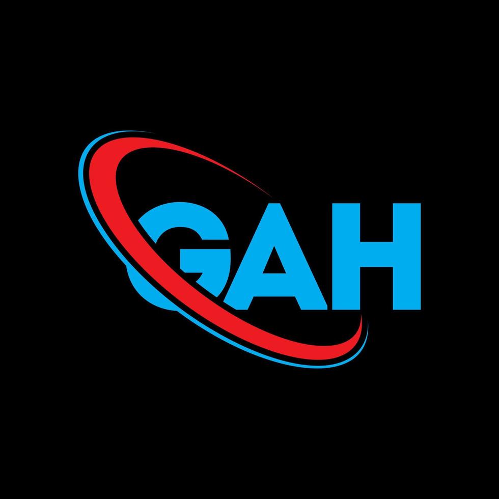 gah logo. gah lettera. gah lettera logo design. iniziali gah logo collegate con cerchio e logo monogramma maiuscolo. tipografia gah per il marchio tecnologico, commerciale e immobiliare. vettore