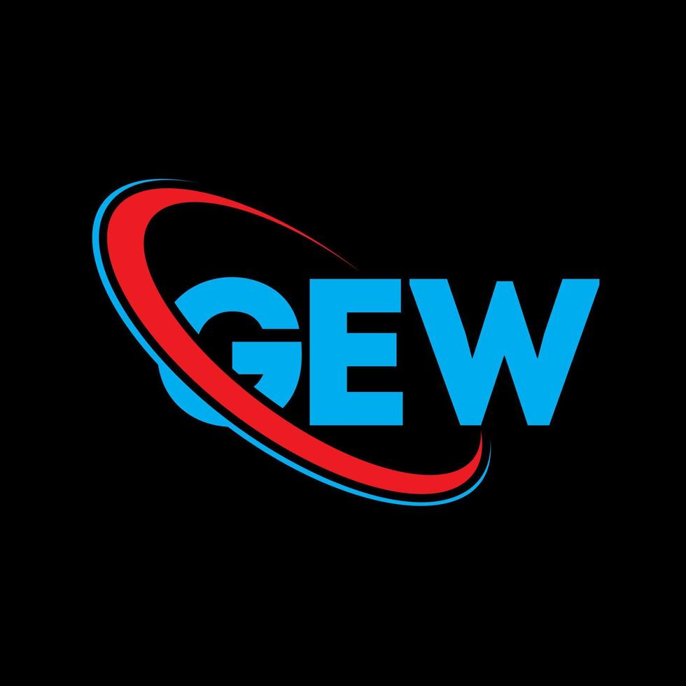 gew logo. gew lettera. design del logo della lettera gew. iniziali gew logo collegate con cerchio e logo monogramma maiuscolo. tipografia gew per il marchio tecnologico, commerciale e immobiliare. vettore