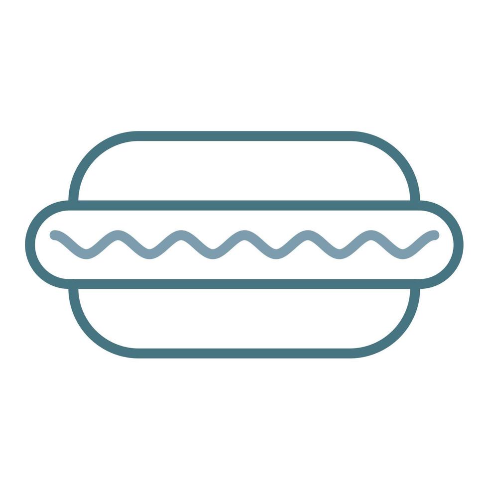 icona a due colori della linea hot dog vettore