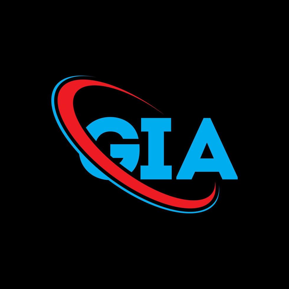 gia logo. gia lettera. gia lettera logo design. iniziali gia logo legate da cerchio e logo monogramma maiuscolo. tipografia gia per il marchio tecnologico, commerciale e immobiliare. vettore