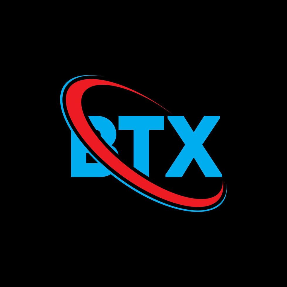 logo btx. lettera btx. design del logo della lettera btx. iniziali btx logo collegate con cerchio e logo monogramma maiuscolo. tipografia btx per il marchio tecnologico, commerciale e immobiliare. vettore