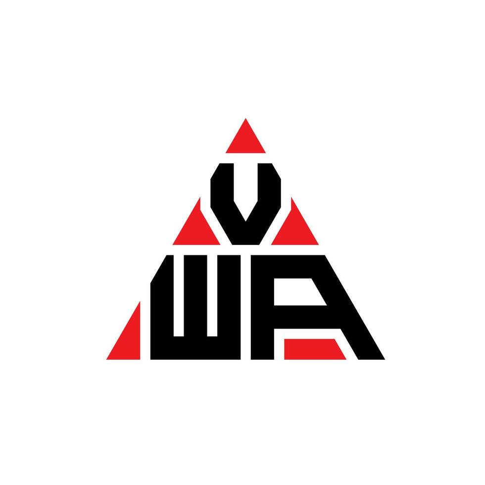 design del logo della lettera triangolo vwa con forma triangolare. monogramma di design del logo del triangolo vwa. modello di logo vettoriale triangolo vwa con colore rosso. logo triangolare vwa logo semplice, elegante e lussuoso.