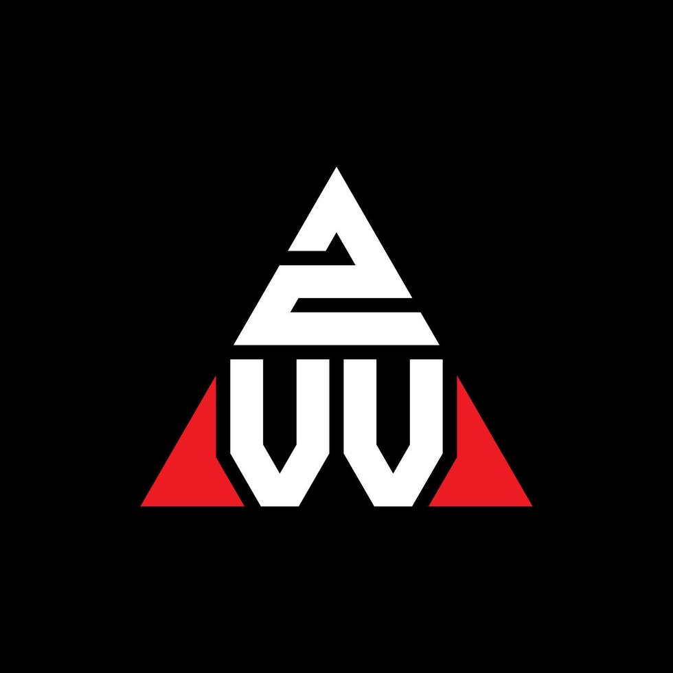logo lettera triangolo zvv con forma triangolare. zvv triangolo logo design monogramma. modello di logo vettoriale triangolo zvv con colore rosso. logo triangolare zvv logo semplice, elegante e lussuoso.