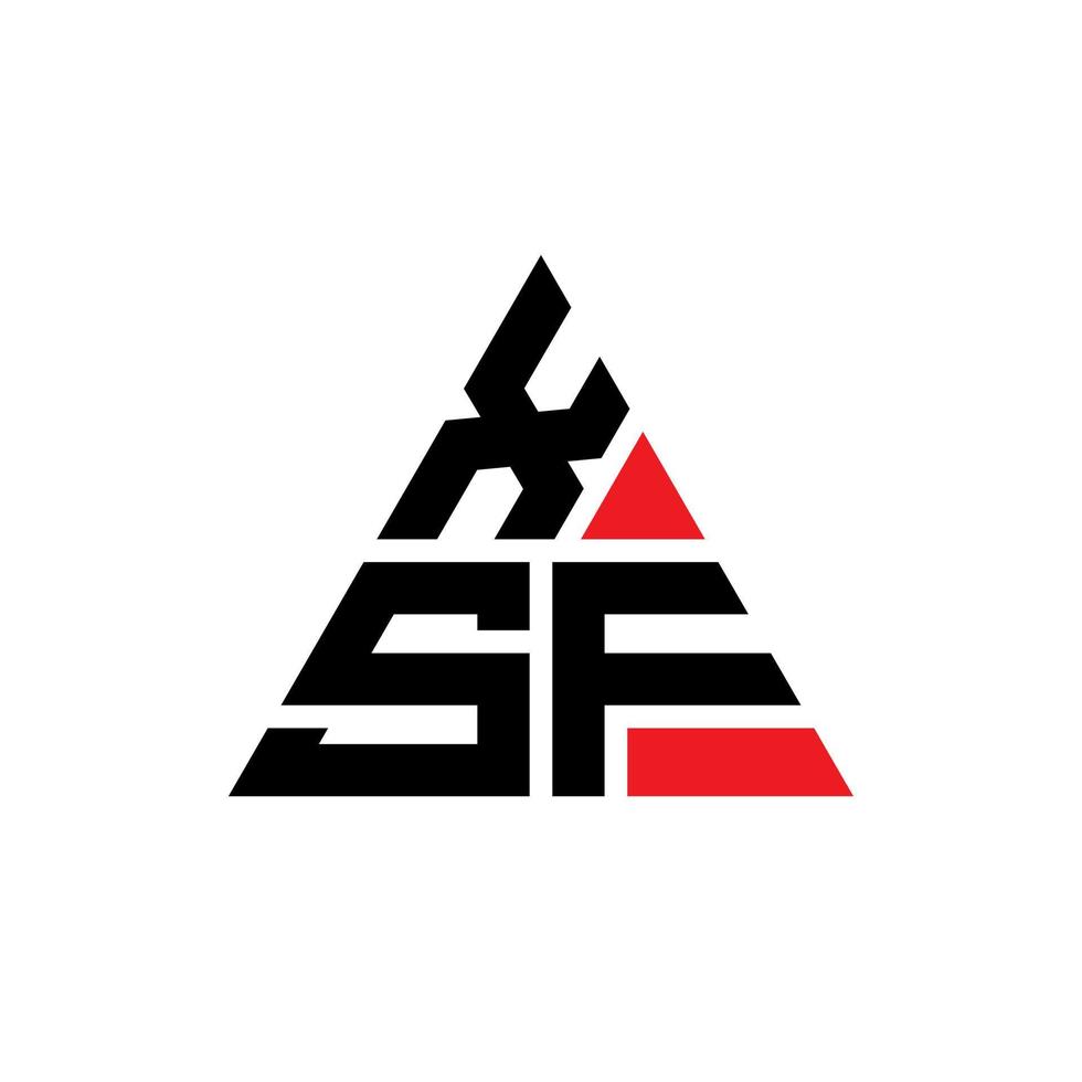 logo della lettera triangolare xsf con forma triangolare. monogramma di design del logo del triangolo xsf. modello di logo vettoriale triangolo xsf con colore rosso. logo triangolare xsf logo semplice, elegante e lussuoso.