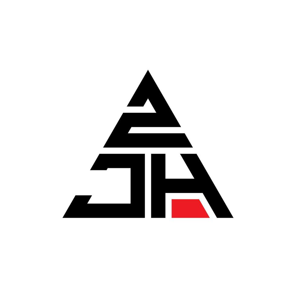 logo della lettera triangolare zjh con forma triangolare. zjh triangolo logo design monogramma. modello di logo vettoriale triangolo zjh con colore rosso. zjh logo triangolare logo semplice, elegante e lussuoso.