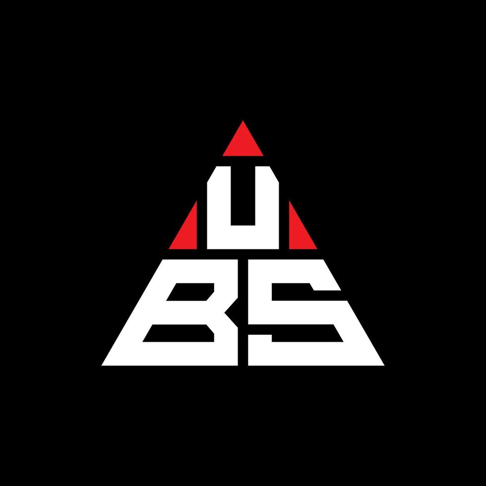 logo lettera triangolo ubs con forma triangolare. monogramma del design del logo del triangolo ubs. modello di logo vettoriale triangolo ubs con colore rosso. logo triangolare ubs logo semplice, elegante e lussuoso.