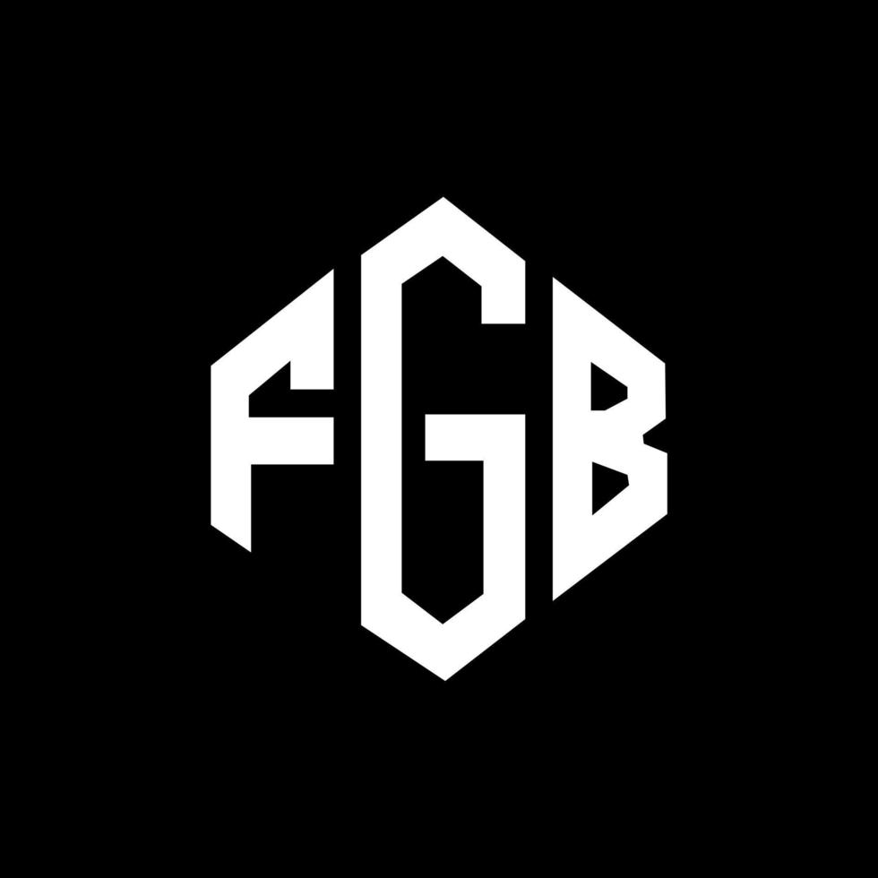 design del logo della lettera fgb con forma poligonale. fgb poligono e design del logo a forma di cubo. fgb esagono logo modello vettoriale colori bianco e nero. monogramma fgb, logo aziendale e immobiliare.