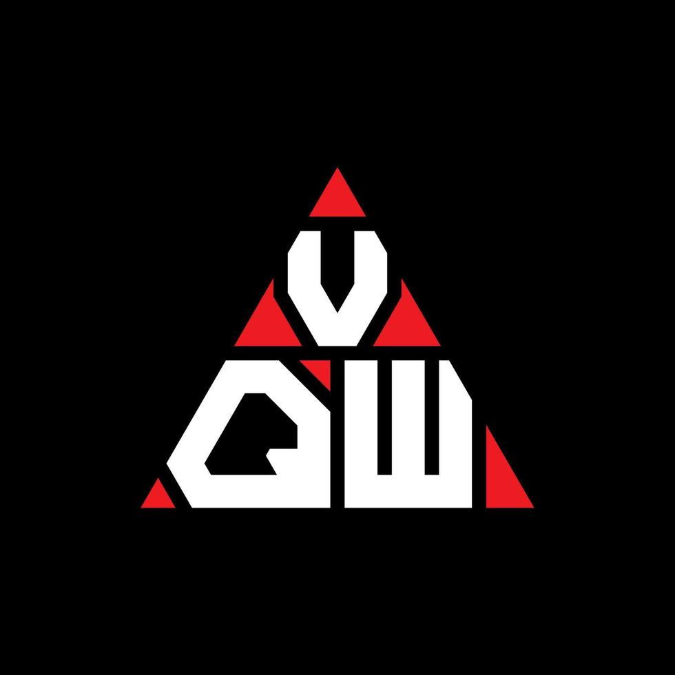 design del logo della lettera del triangolo vqw con forma triangolare. monogramma di design del logo del triangolo vqw. modello di logo vettoriale triangolo vqw con colore rosso. logo triangolare vqw logo semplice, elegante e lussuoso.