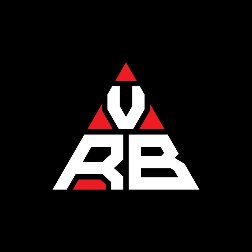 design del logo della lettera del triangolo vrb con forma triangolare. vrb triangolo logo design monogramma. modello di logo vettoriale triangolo vrb con colore rosso. logo triangolare vrb logo semplice, elegante e lussuoso.