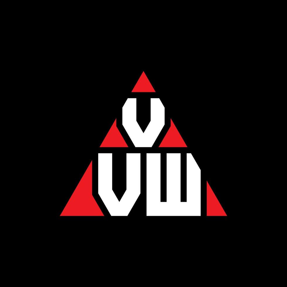 design del logo della lettera del triangolo vvw con forma triangolare. monogramma di design del logo del triangolo vvw. modello di logo vettoriale triangolo vvw con colore rosso. logo triangolare vvw logo semplice, elegante e lussuoso.