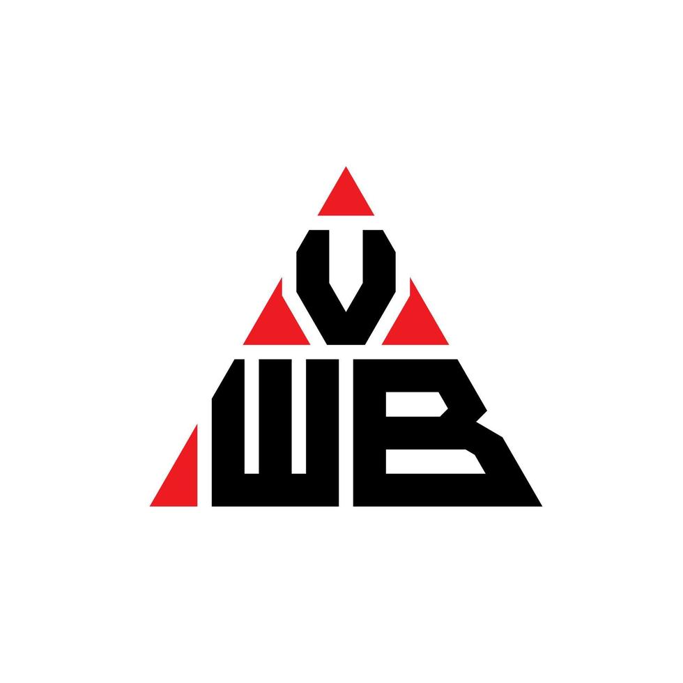 design del logo della lettera del triangolo vwb con forma triangolare. monogramma di design del logo del triangolo vwb. modello di logo vettoriale triangolo vwb con colore rosso. logo triangolare vwb logo semplice, elegante e lussuoso.