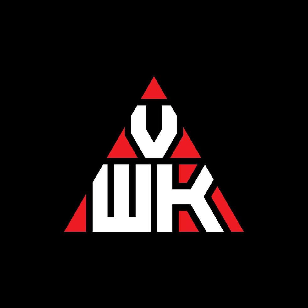 design del logo della lettera del triangolo vwk con forma triangolare. monogramma di design del logo del triangolo vwk. modello di logo vettoriale triangolo vwk con colore rosso. logo triangolare vwk logo semplice, elegante e lussuoso.