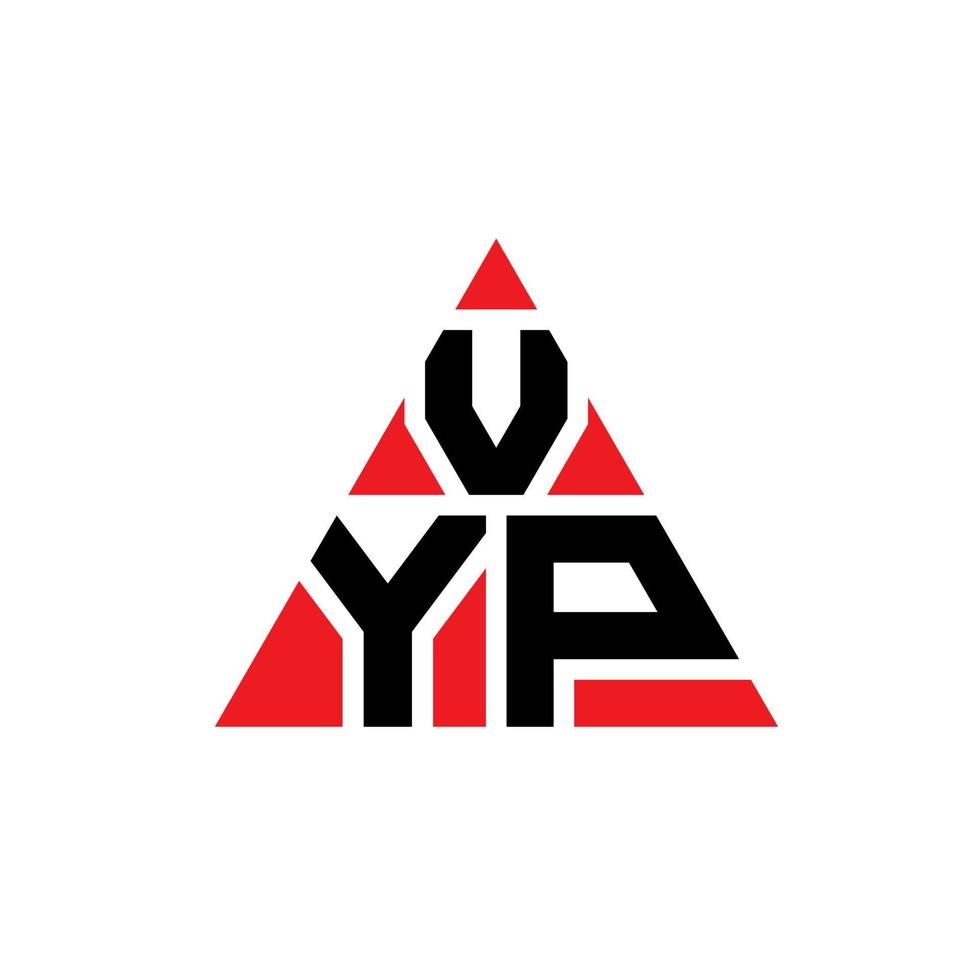 design del logo della lettera del triangolo vyp con forma triangolare. monogramma di design con logo triangolo vyp. modello di logo vettoriale triangolo vyp con colore rosso. logo triangolare vyp logo semplice, elegante e lussuoso.