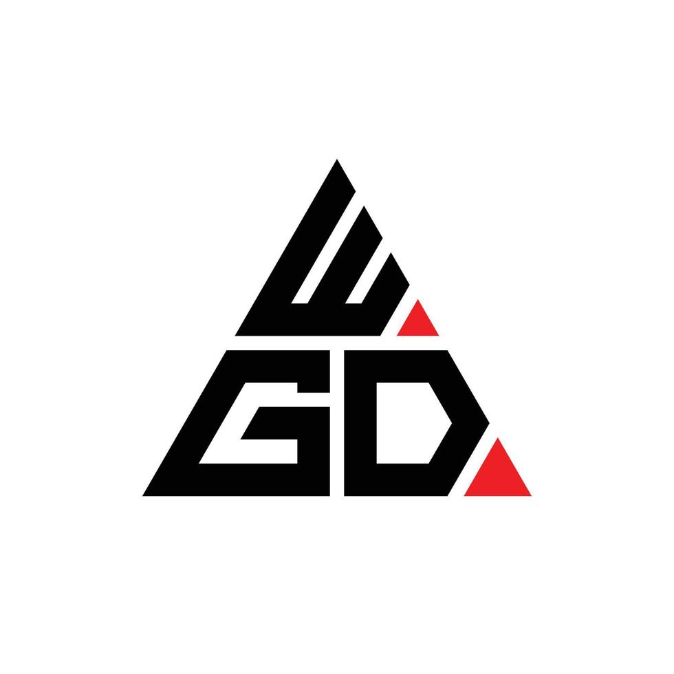 logo della lettera del triangolo wgd con forma triangolare. monogramma del design del logo del triangolo wgd. modello di logo vettoriale triangolo wgd con colore rosso. logo triangolare wgd logo semplice, elegante e lussuoso. wgd