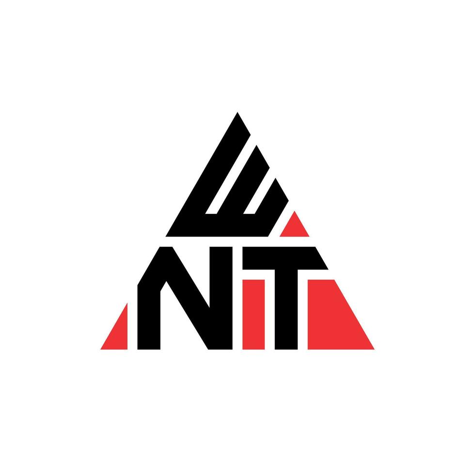 design del logo della lettera triangolare wnt con forma triangolare. wnt triangolo logo design monogramma. modello logo wnt triangolo vettoriale con colore rosso. logo triangolare wnt logo semplice, elegante e lussuoso.