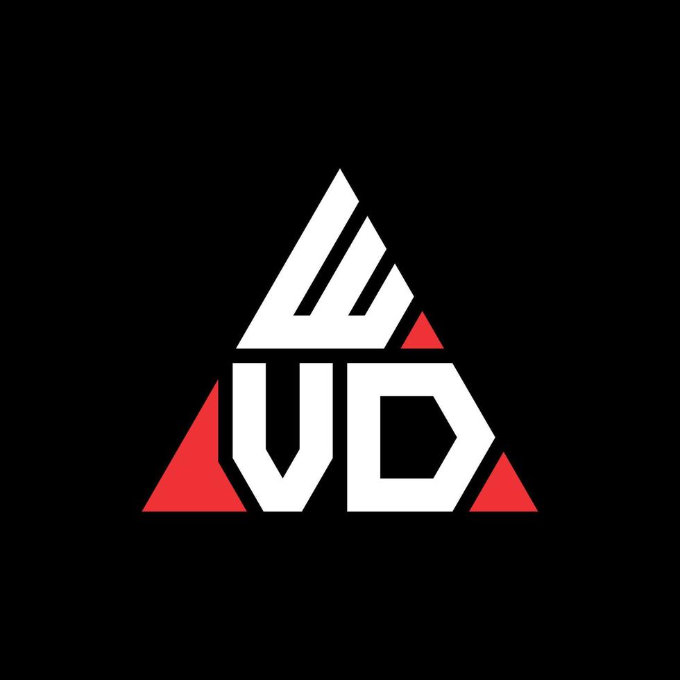 design del logo della lettera del triangolo wvd con forma triangolare. wvd triangolo logo design monogramma. modello di logo vettoriale triangolo wvd con colore rosso. logo triangolare wvd logo semplice, elegante e lussuoso.