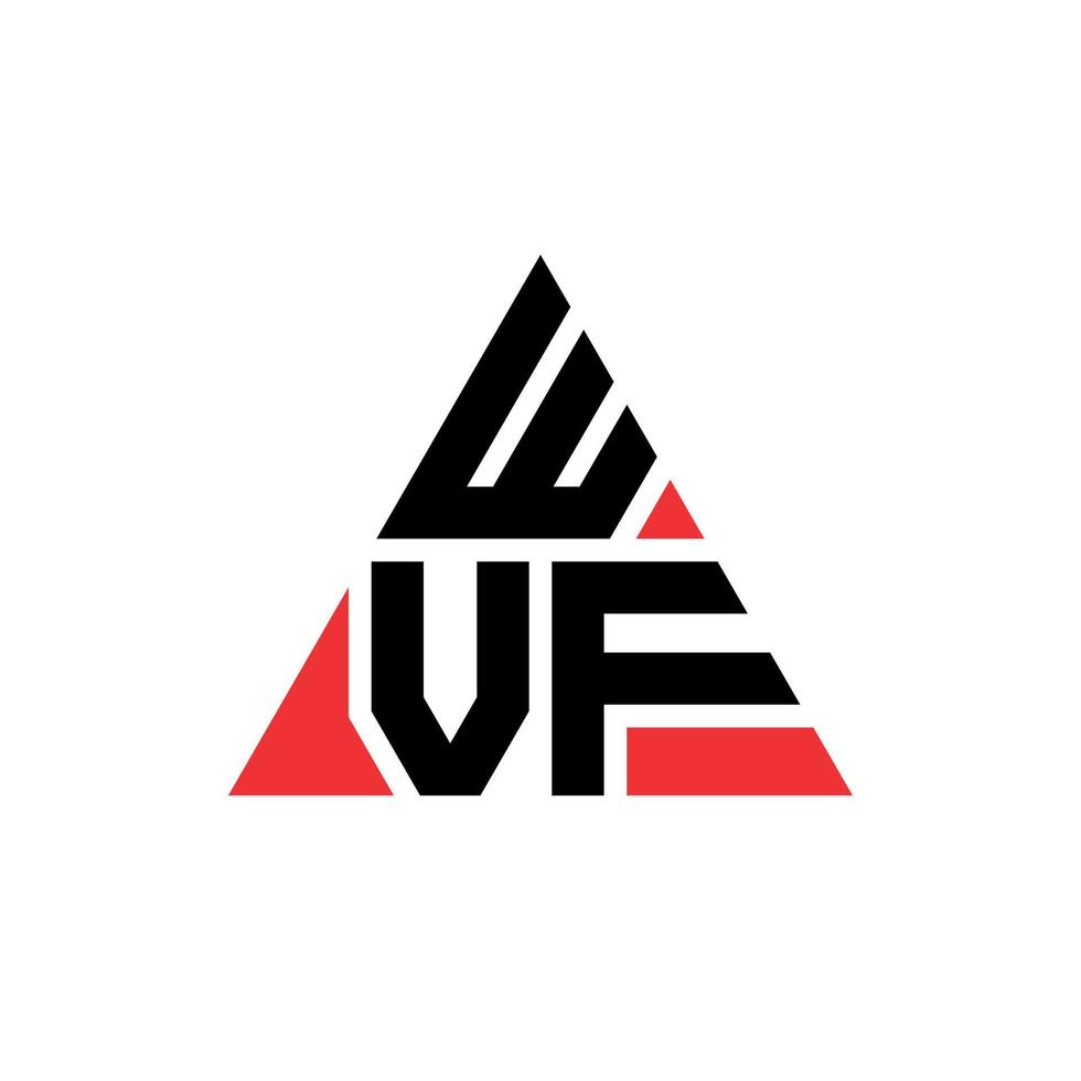 logo della lettera triangolare wvf con forma triangolare. wvf triangolo logo design monogramma. modello di logo vettoriale triangolo wvf con colore rosso. logo triangolare wvf logo semplice, elegante e lussuoso.