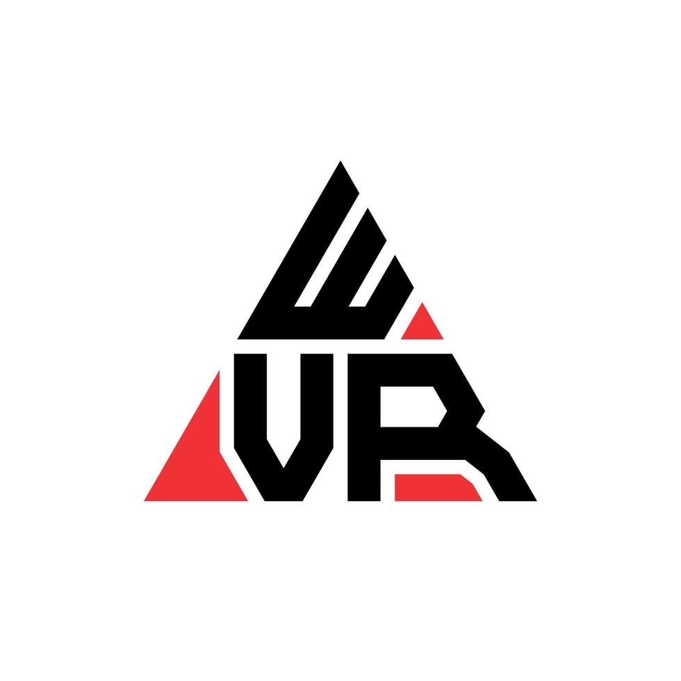 logo della lettera del triangolo wvr con forma triangolare. monogramma di design del logo del triangolo wvr. modello di logo vettoriale triangolo wvr con colore rosso. logo triangolare wvr logo semplice, elegante e lussuoso.
