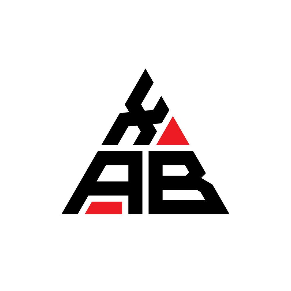 logo della lettera triangolare xab con forma triangolare. monogramma del design del logo del triangolo xab. modello di logo vettoriale triangolo xab con colore rosso. logo triangolare xab logo semplice, elegante e lussuoso.
