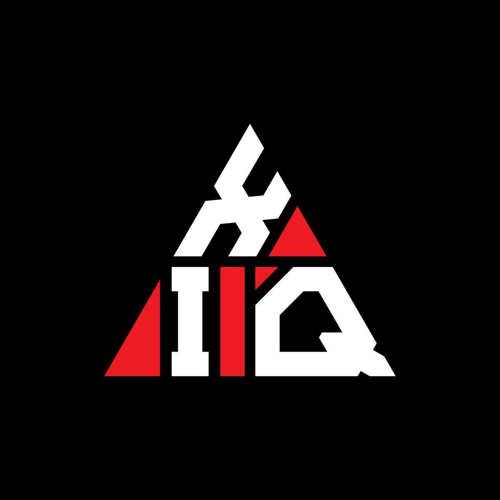 design del logo della lettera del triangolo xiq con forma triangolare. xiq triangolo logo design monogramma. modello di logo vettoriale triangolo xiq con colore rosso. xiq logo triangolare logo semplice, elegante e lussuoso.