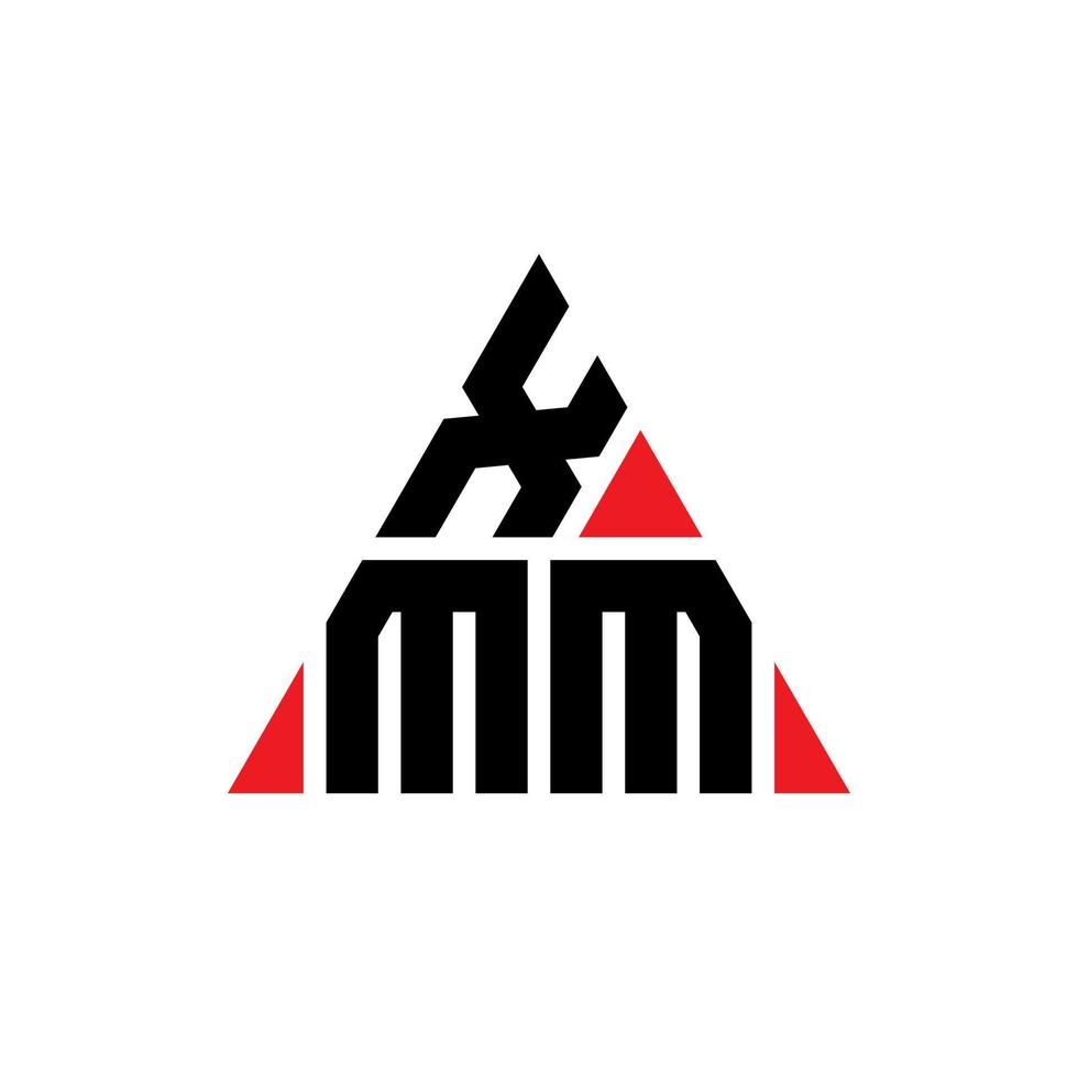 xmm triangolo logo lettera design con forma triangolare. monogramma del design del logo del triangolo xmm. modello di logo vettoriale triangolo xmm con colore rosso. xmm logo triangolare logo semplice, elegante e lussuoso.