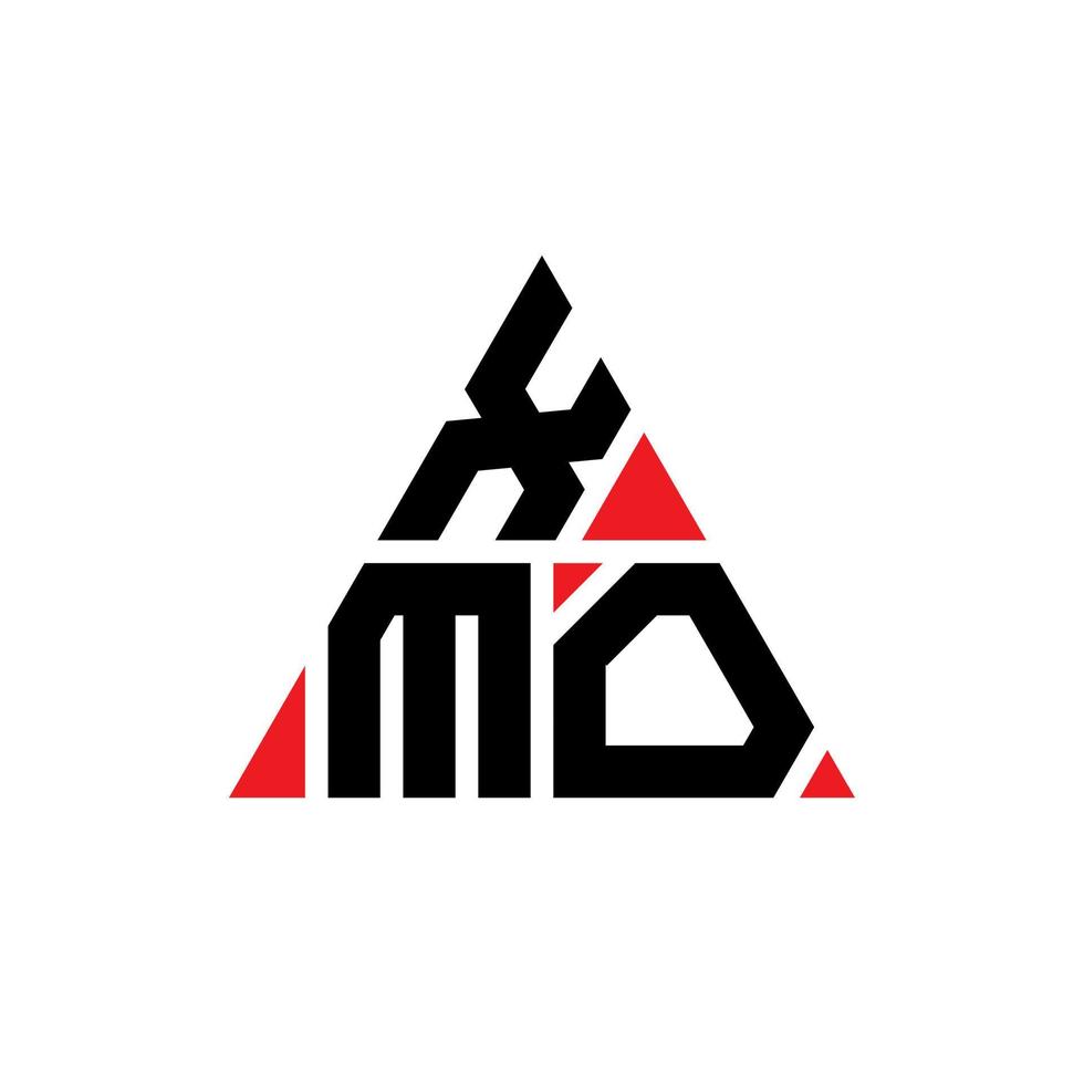 xmo triangolo logo lettera design con forma triangolare. monogramma di design del logo del triangolo xmo. modello di logo vettoriale triangolo xmo con colore rosso. logo triangolare xmo logo semplice, elegante e lussuoso.
