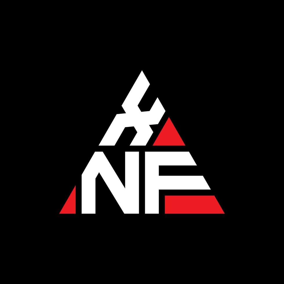 xnf triangolo logo design lettera con forma triangolare. monogramma di design del logo del triangolo xnf. modello di logo vettoriale triangolo xnf con colore rosso. logo triangolare xnf logo semplice, elegante e lussuoso.