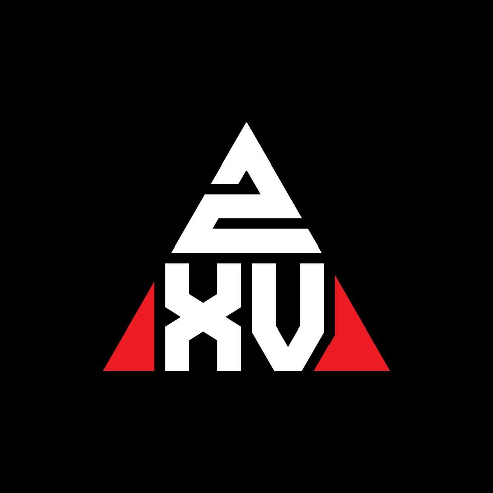 logo lettera triangolare zxv con forma triangolare. zxv triangolo logo design monogramma. modello di logo vettoriale triangolo zxv con colore rosso. logo triangolare zxv logo semplice, elegante e lussuoso.